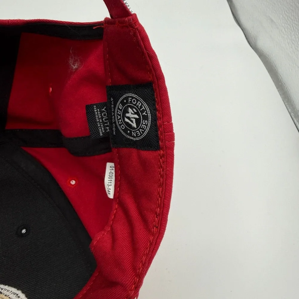 San Francisco 49ers Hat Baseball Cap Kids Youth Red Black Embroidered Sharktooth